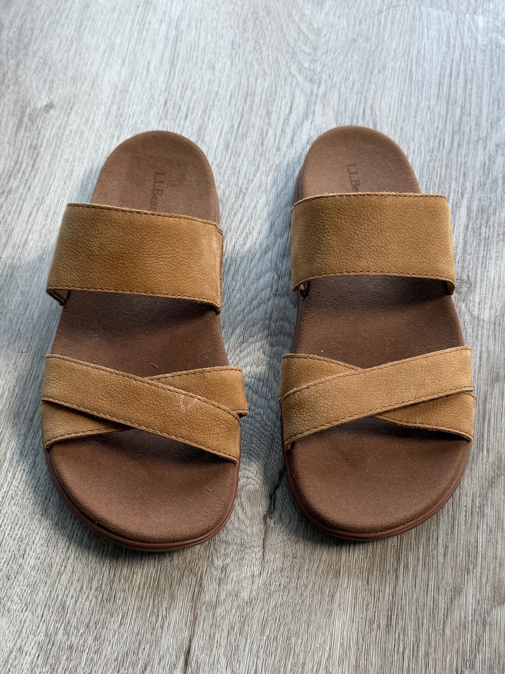 L.L. Bean Women's Go-Anywhere Slide Sandals - Honey Suede (Size 8M)